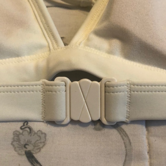 White with yellow neon detail bathing suit top - Picture 2 of 4